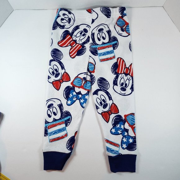 Disney Mickey & Minnie Mouse Toddler Pajamas set 2 pc 2T patriotic 12 mo baby - Picture 8 of 12